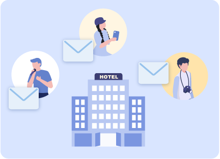 宿泊施設にインフルエンサーを招待し放題のイラスト