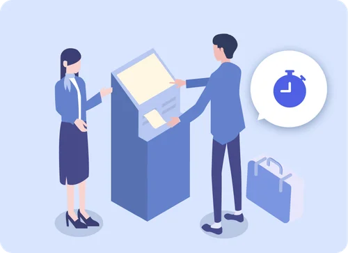 業務効率化（チェックイン）のイラスト