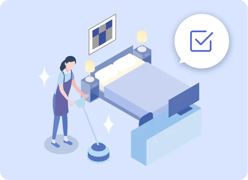 業務効率（清掃管理）のイラスト